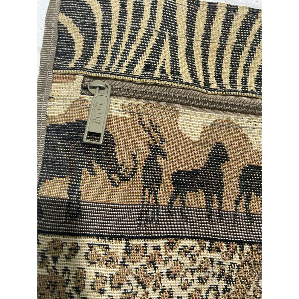 Jade Handbag Tote Tapestry Bag Purse Animal Grandma Cottage-core Vintage 90s
